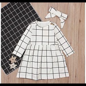 Checkered Toddler Dress with headband